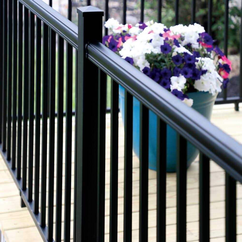 Barrette Outdoor Living VersaRail Cambridge 6 ft. x 36 in. Matte Black Aluminum Decorative Rail Level Kit 73043652