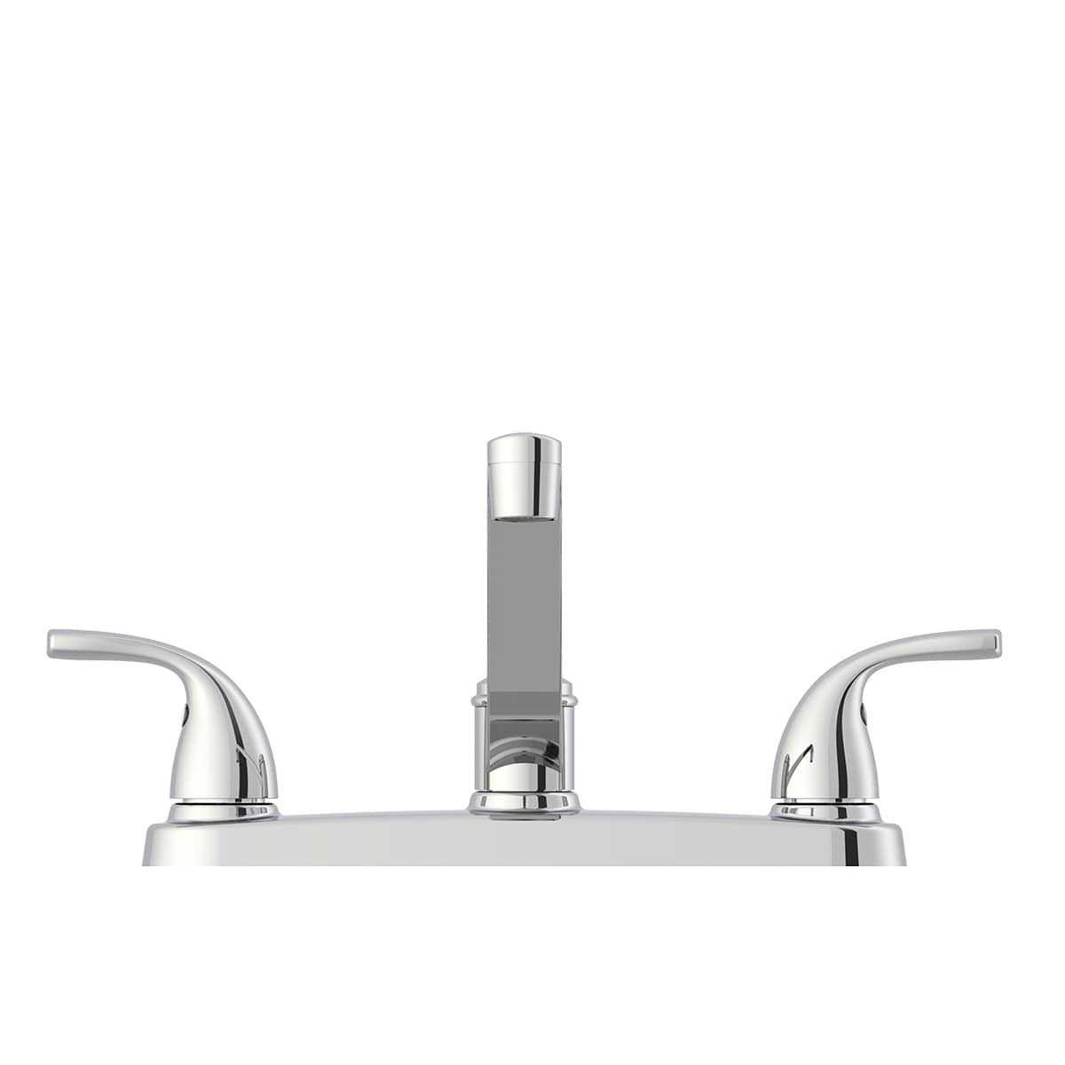 Project Source Dover Chrome 2-Handle Deck-Mount Low-arc Handle Kitchen Faucet