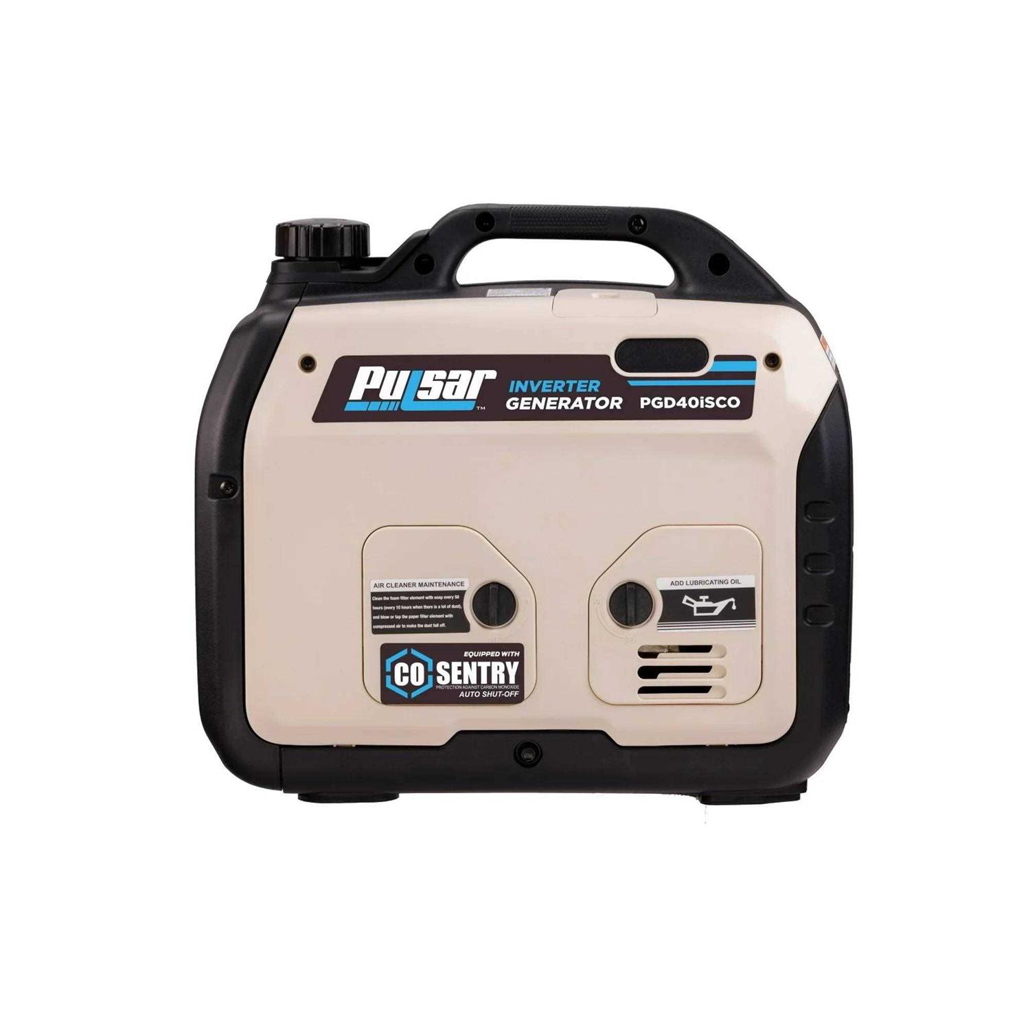 Pulsar 4000W Super Quiet Inverter Gasoline Powered Generator with Recoil Start & CO Shutdown PGD40ISCO