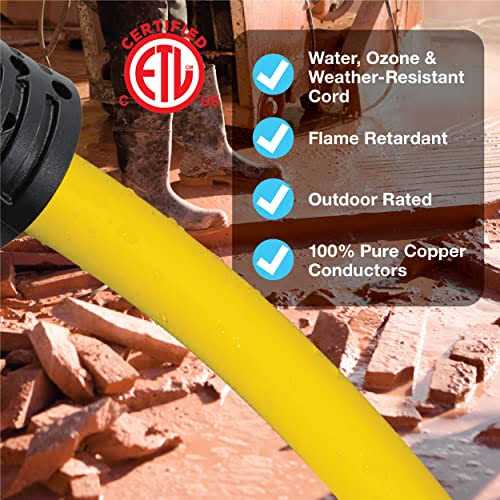 Clear Power 12/3 Sjtw 50 ft Heavy Duty Outdoor Extension Cord