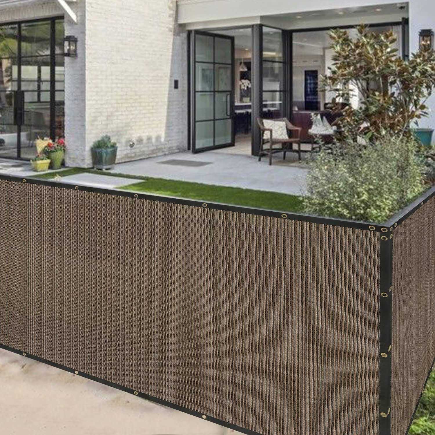 Coarbor Privacy Fence Screen Mesh with Brass Grommets 140GSM Heavy Duty Pefect for Outdoor Back Yard Patio and Deck Green-Customized Sizes