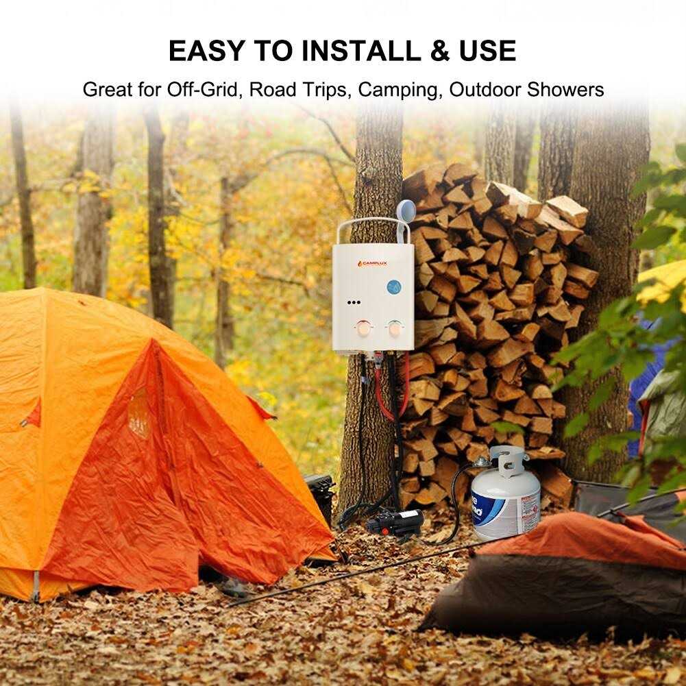 Camplux 1.32 GPM Outdoor Portable Propane Tankless Water Heater with Water Pump Kit