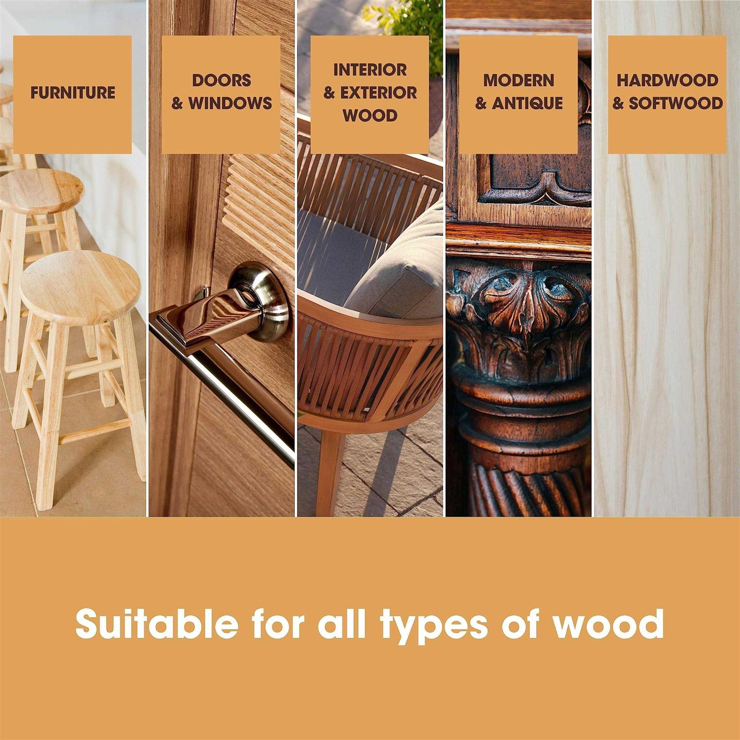 Furniture Clinic Wood Stain Multiple Finishes Fast Drying Indoor and Outdoor Furniture and More