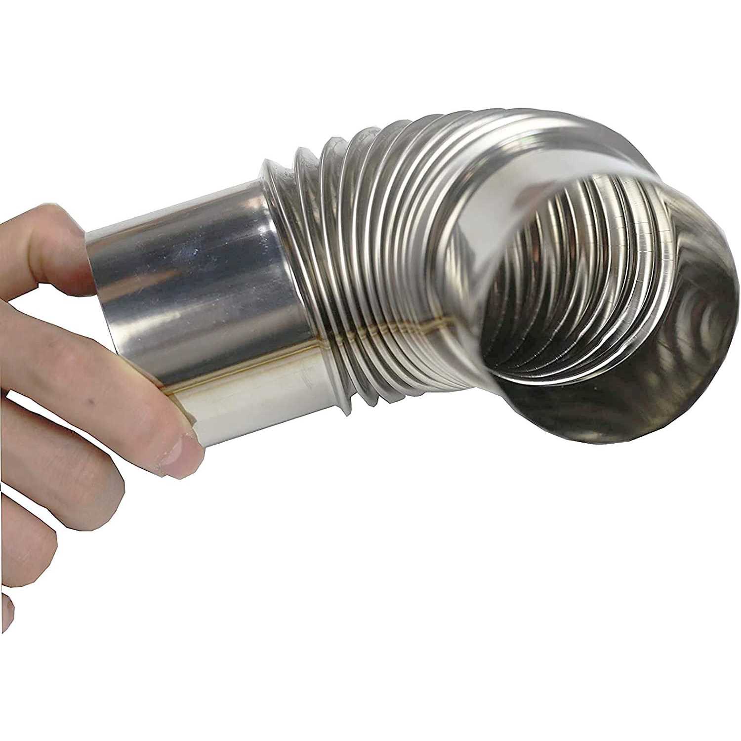 Elbow Pipe 2 PCS 90 Degree Chimney Stainless Steel Flue for Outdoor Camping Wood Stove Diameter 2.36