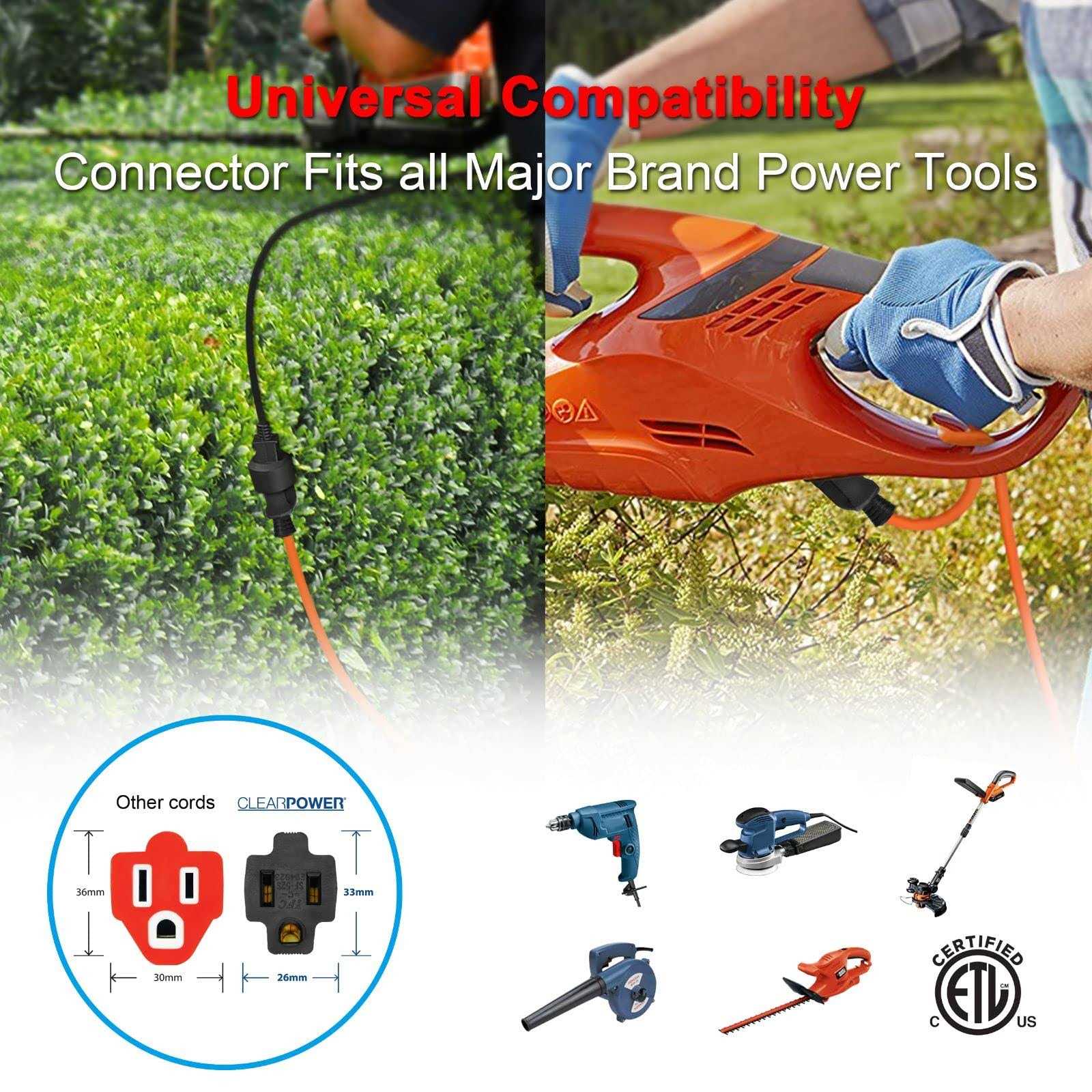 Clear Power Outdoor Extension Cord 16/3 Sjtw 3-Prong Grounded Plug