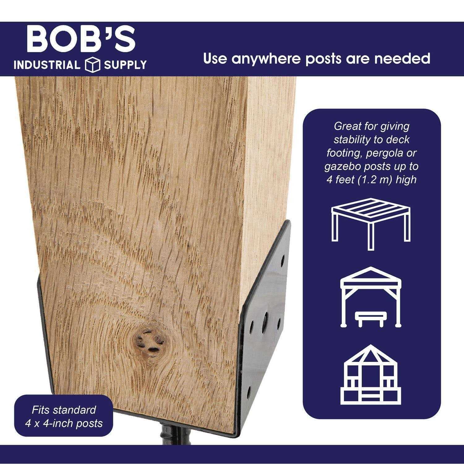 BISupply Concrete Post Anchor 4x4 Post Base Spike 4 Pack