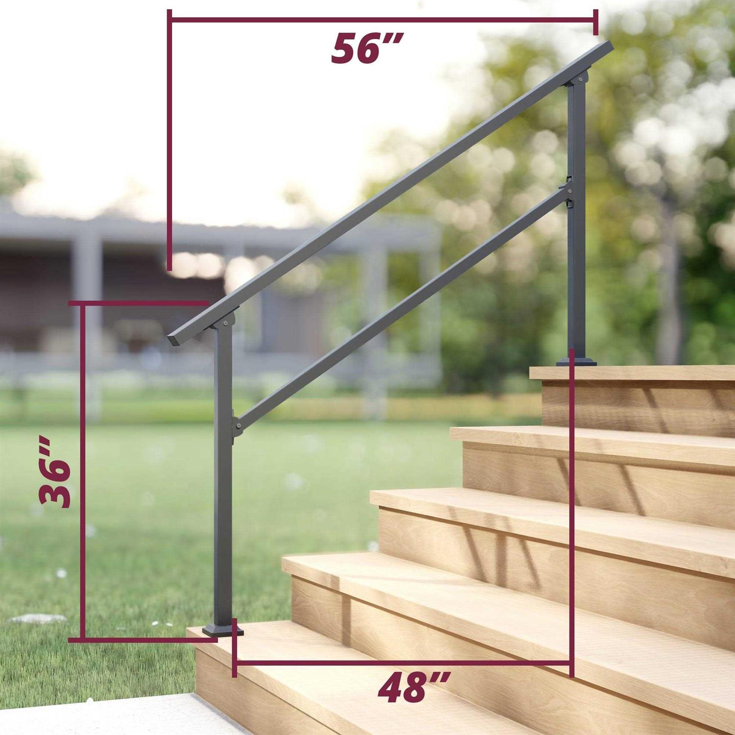 cHR 4 Steps Outdoor Handrails for Outdoor Steps