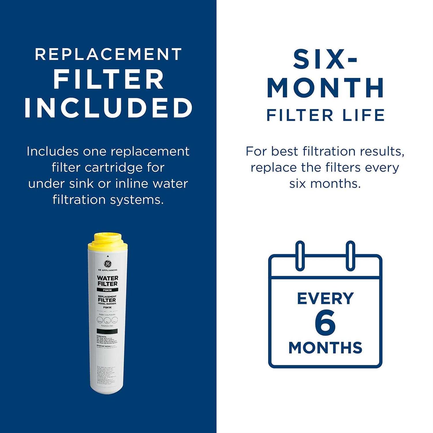 GE FQK1K Replacement Refrigerator Water Filter