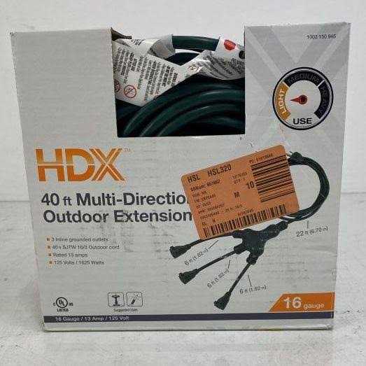 HDX 40 ft. 16/3 Multi-Directional Outdoor Extension Cord