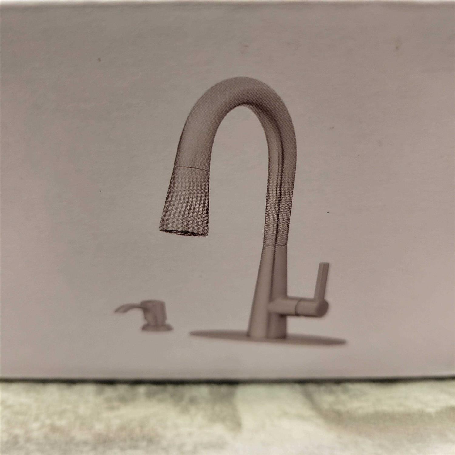 Pfister Barulli Single Handle Pull Down Kitchen Faucet in Spot Defense Stainless Steel