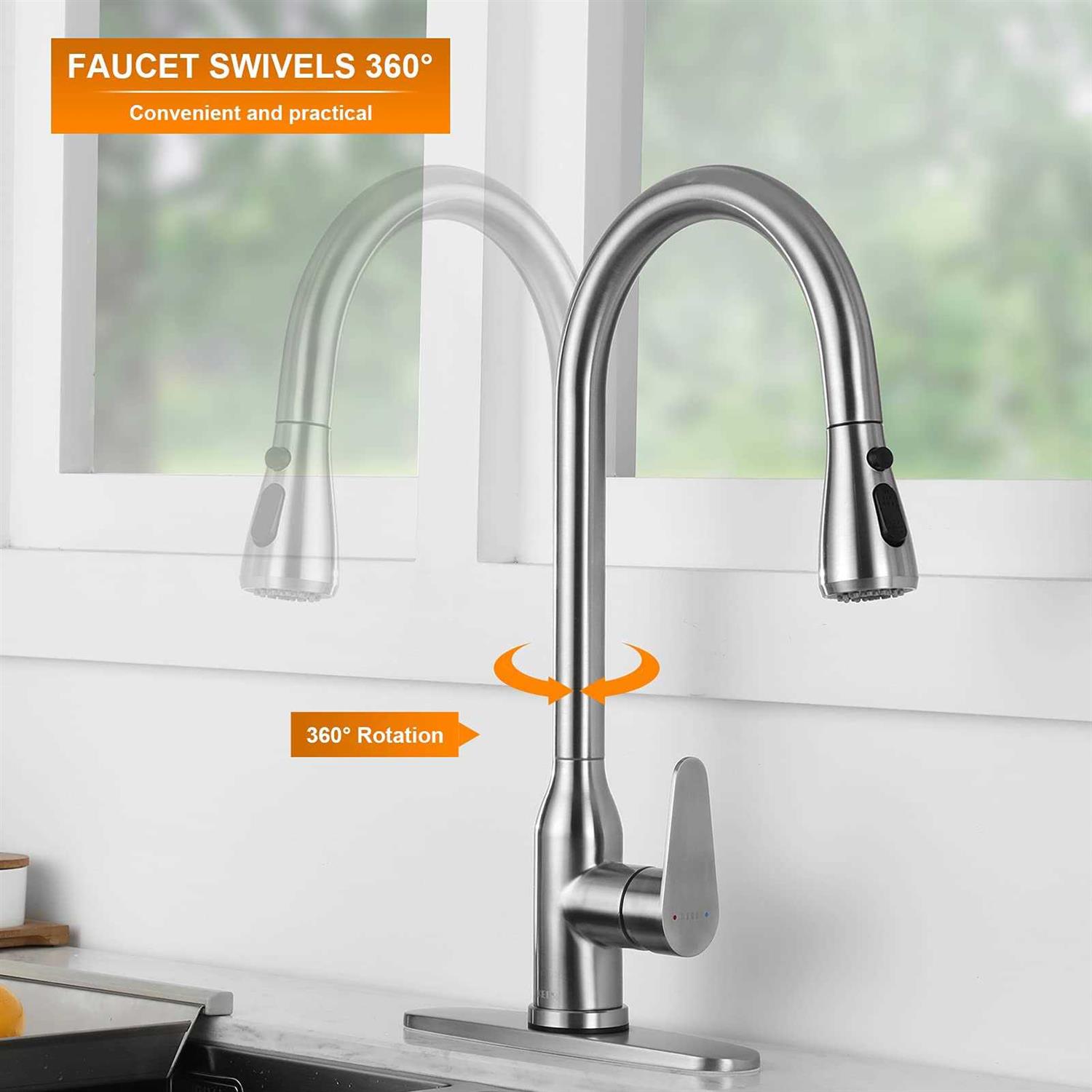 Touch Kitchen Faucet,KEER Smart Kitchen Sink Faucet with Pull Down Sprayer
