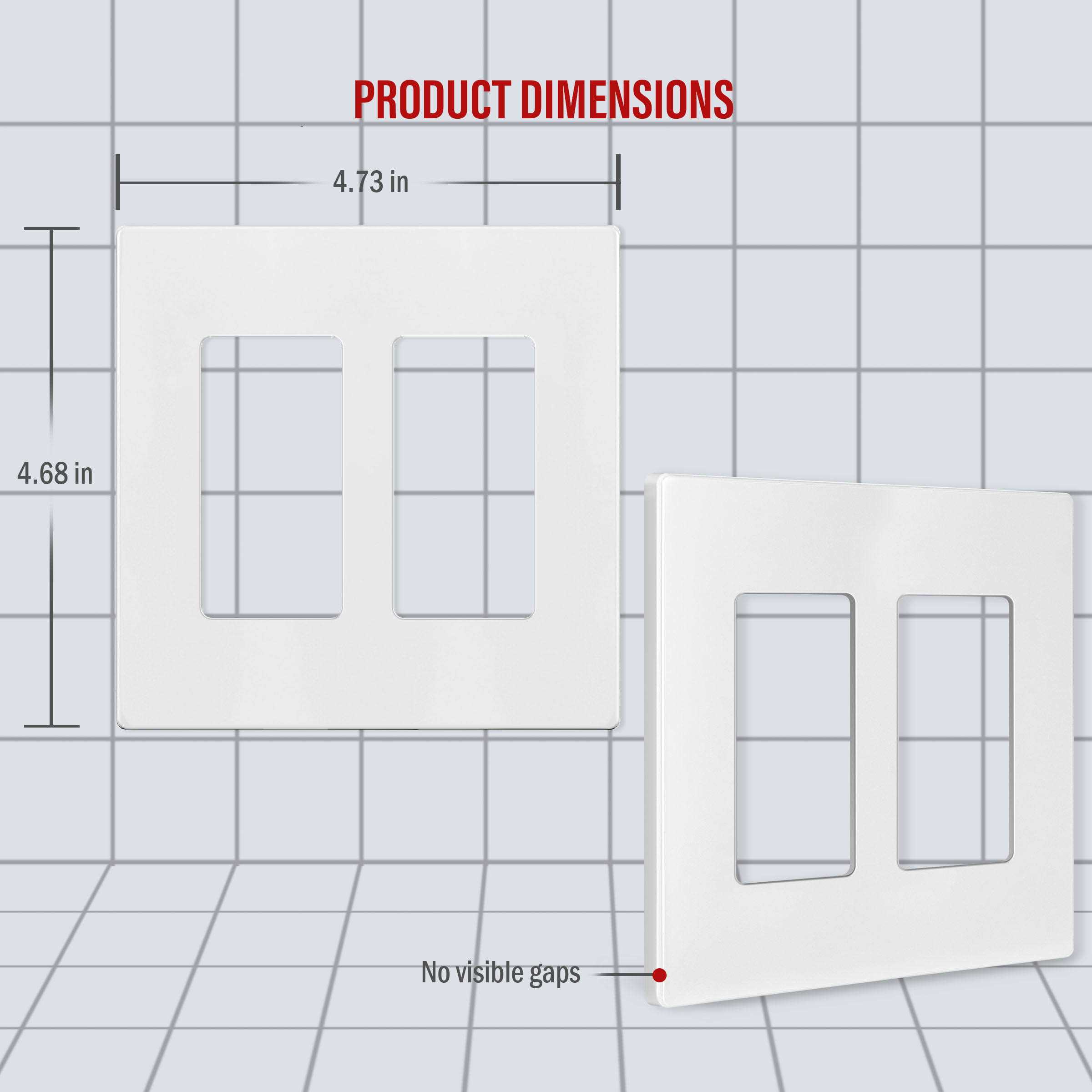 Screwless 2-Gang Decorator Wall Plate Enerlites