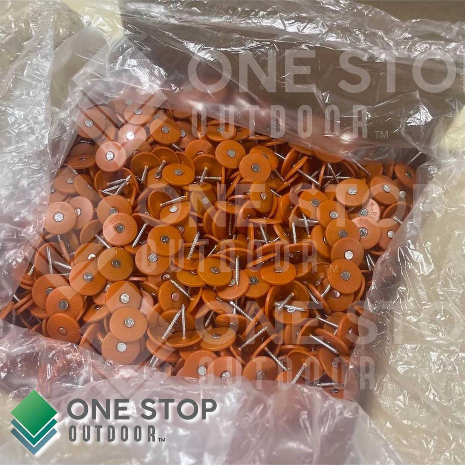 One Stop Outdoor Round Plastic Cap Nail 1 Inch Roofing Nails Galvanized Tar Paper Nails for House Wrap Fastening Foam Board Roofing Felt Insulation Film