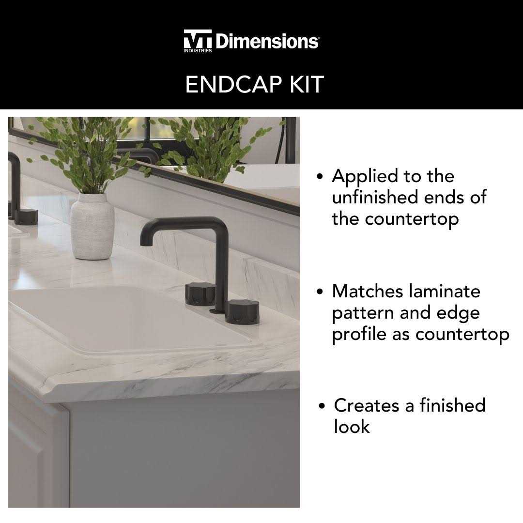 VT Dimensions 7.5-in W x 28-in H x 0.75-in D Formica Square Kitchen Countertop End Cap 016149179996696-42