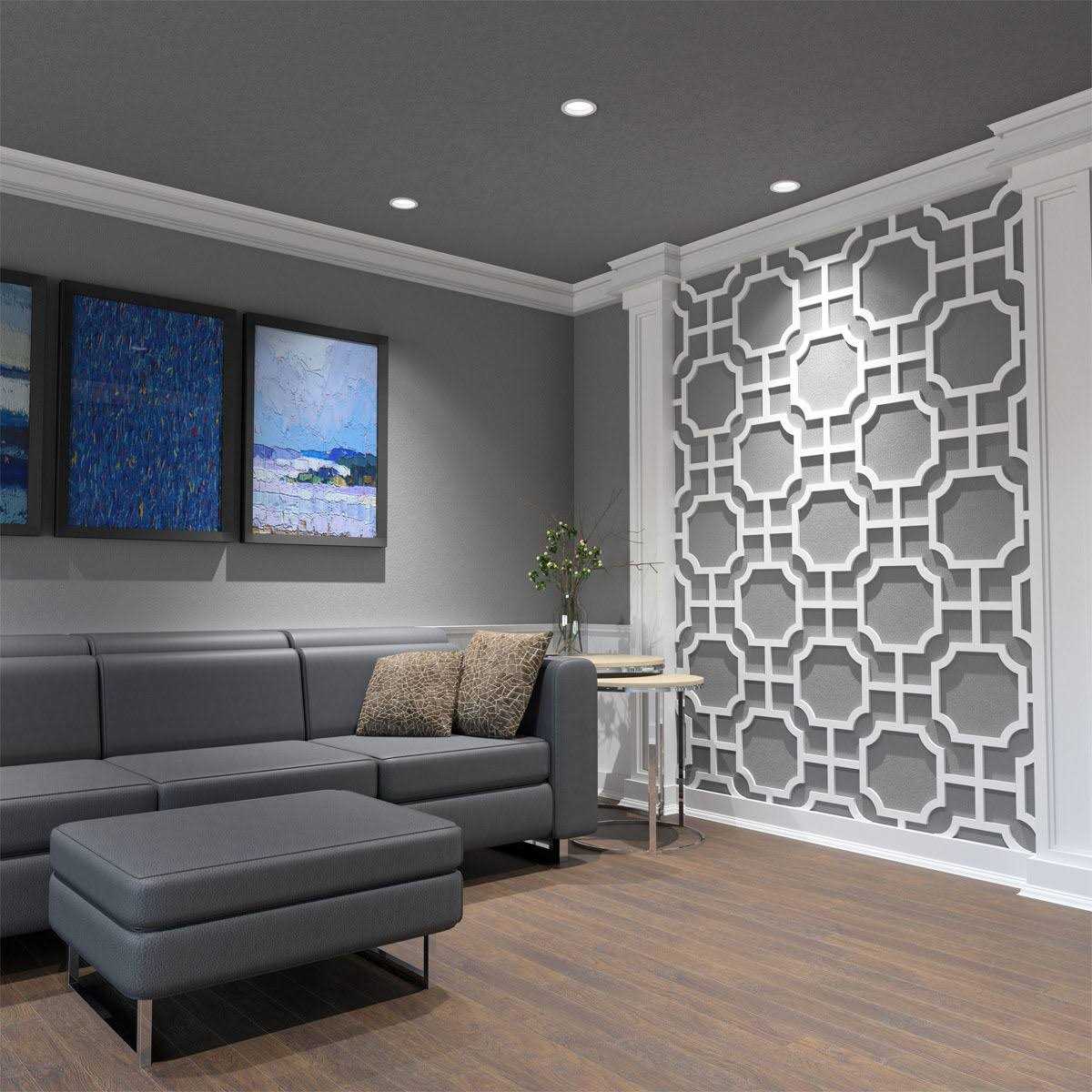 Ekena Millwork Bradley Decorative Fretwork Wall Panels in Architectural Grade PVC