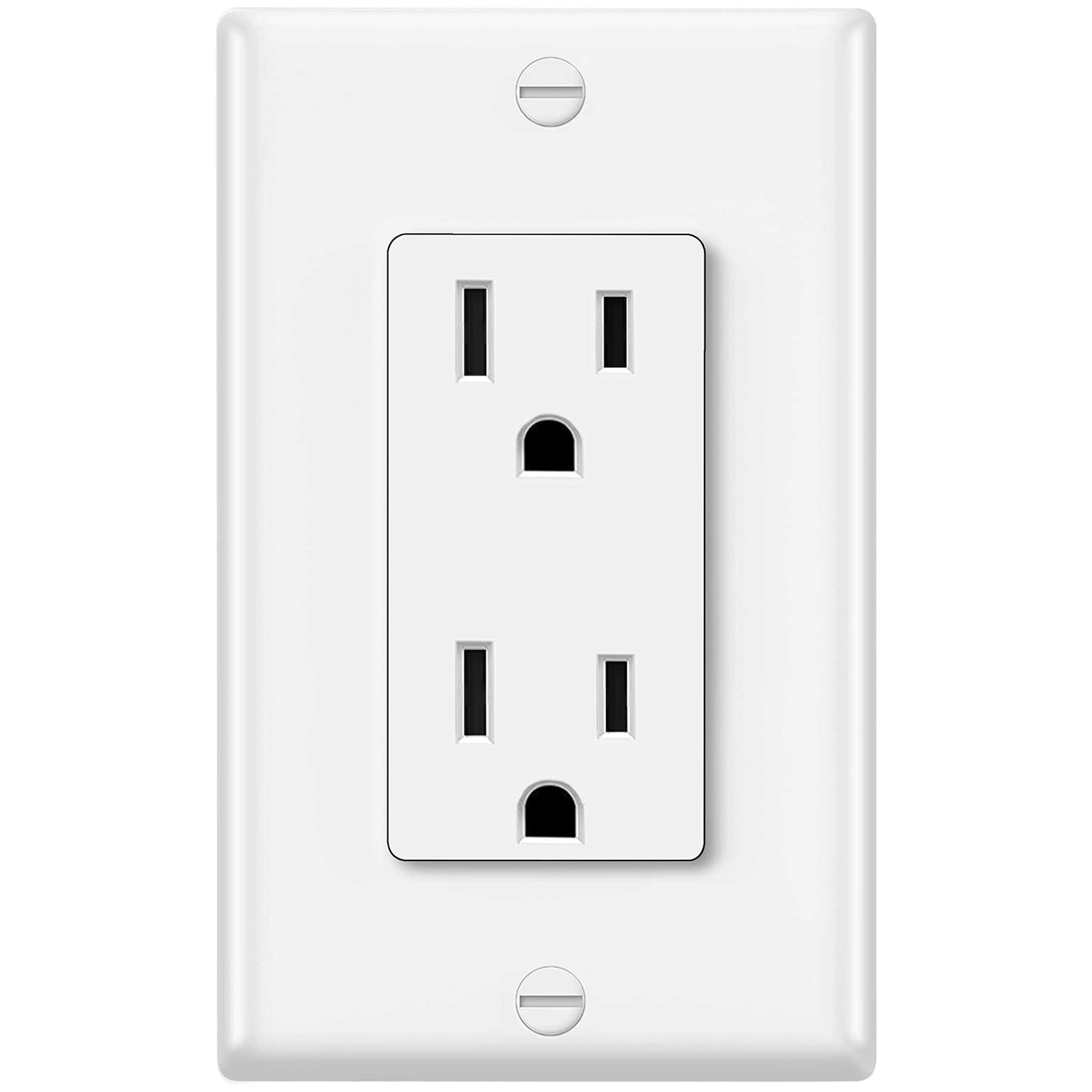 20 Pack ELECTECK Standard Decorator Electrical Wall Receptacle Outlet 15A 125V