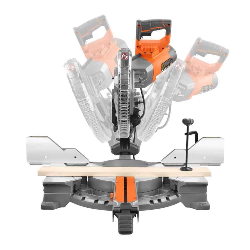 RIDGID 15 Amp 12 in. Corded Sliding Miter Saw and Universal Mobile Miter Saw Stand with Mounting Braces