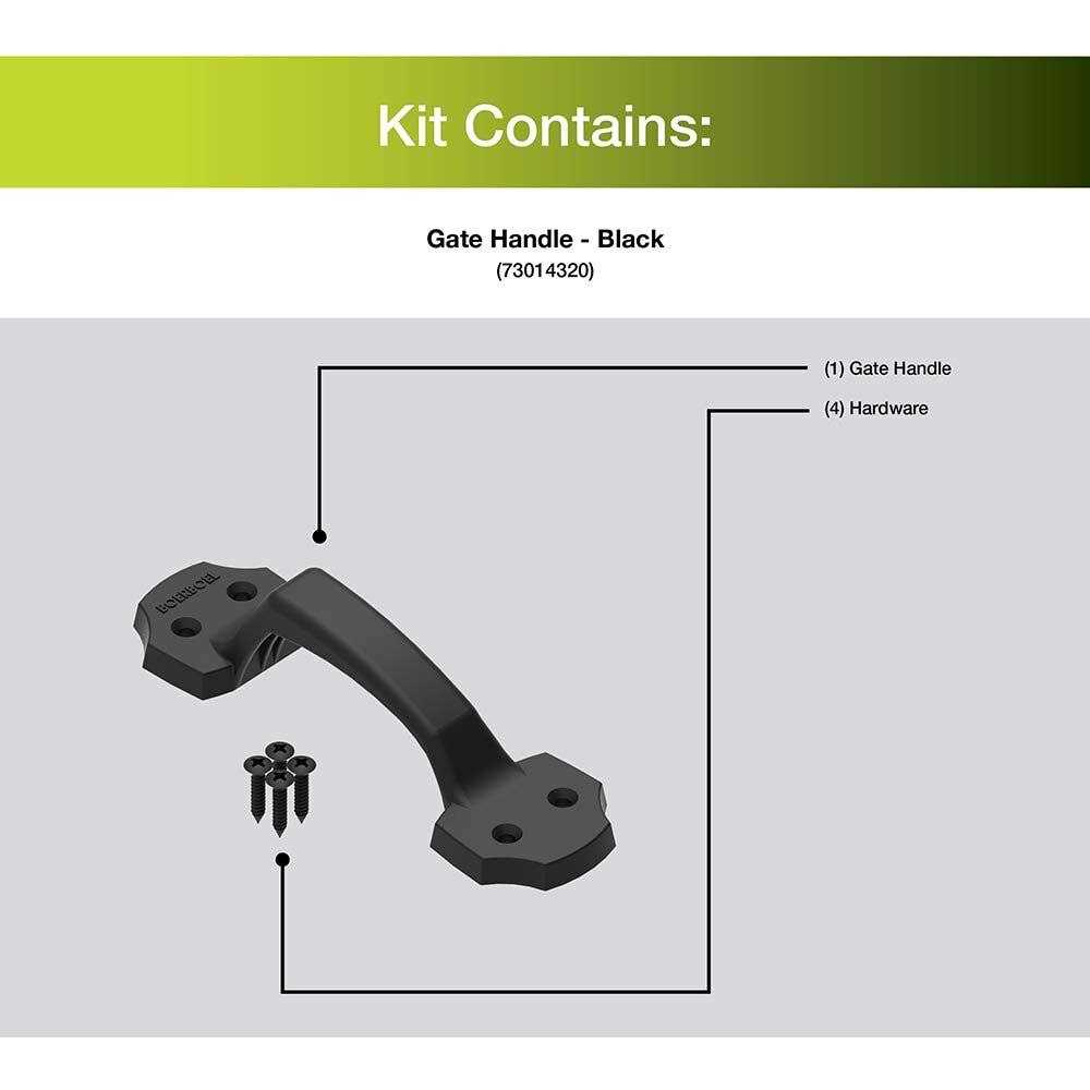Barrette Outdoor Living 7.875 in. Black Gate Handle