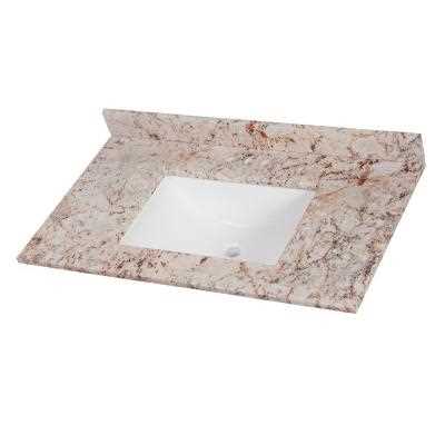 Home Decorators Collection 37 in. W x 22 in. D Cultured Marble White Rectangular Single Sink Vanity Top in Rustic Gold