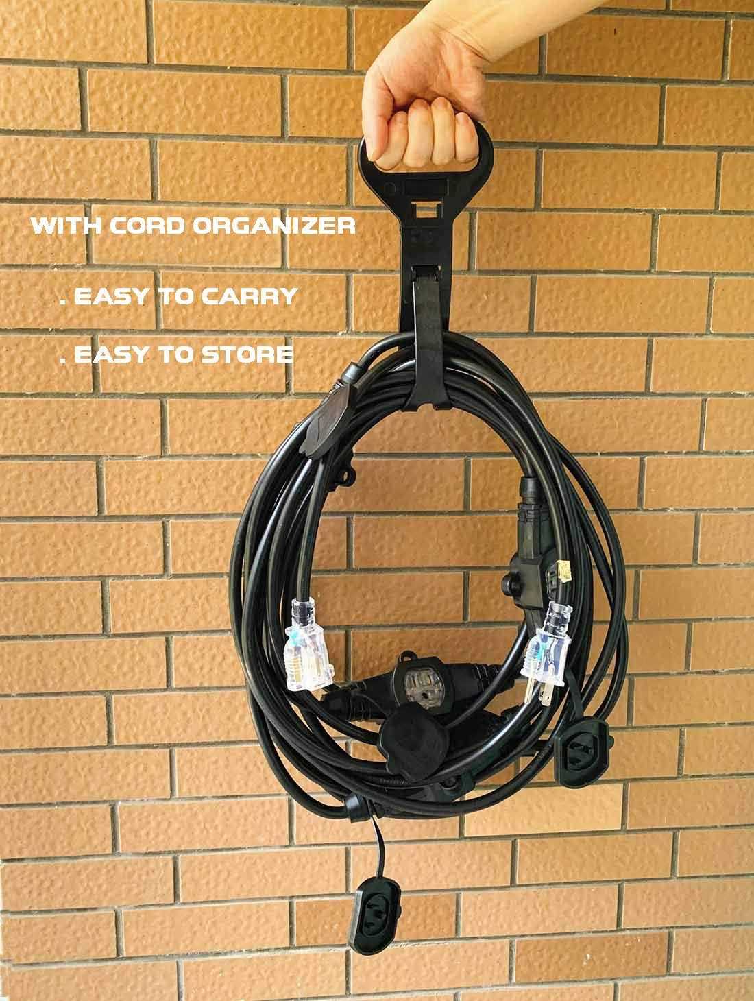 Kutatek 30Ft 12/3 Multi-Outlet Heavy Duty Extension Cord 6 Outlets Evenly Spaced Every 5Ft,Indoor/Outdoor Christmas Lighting