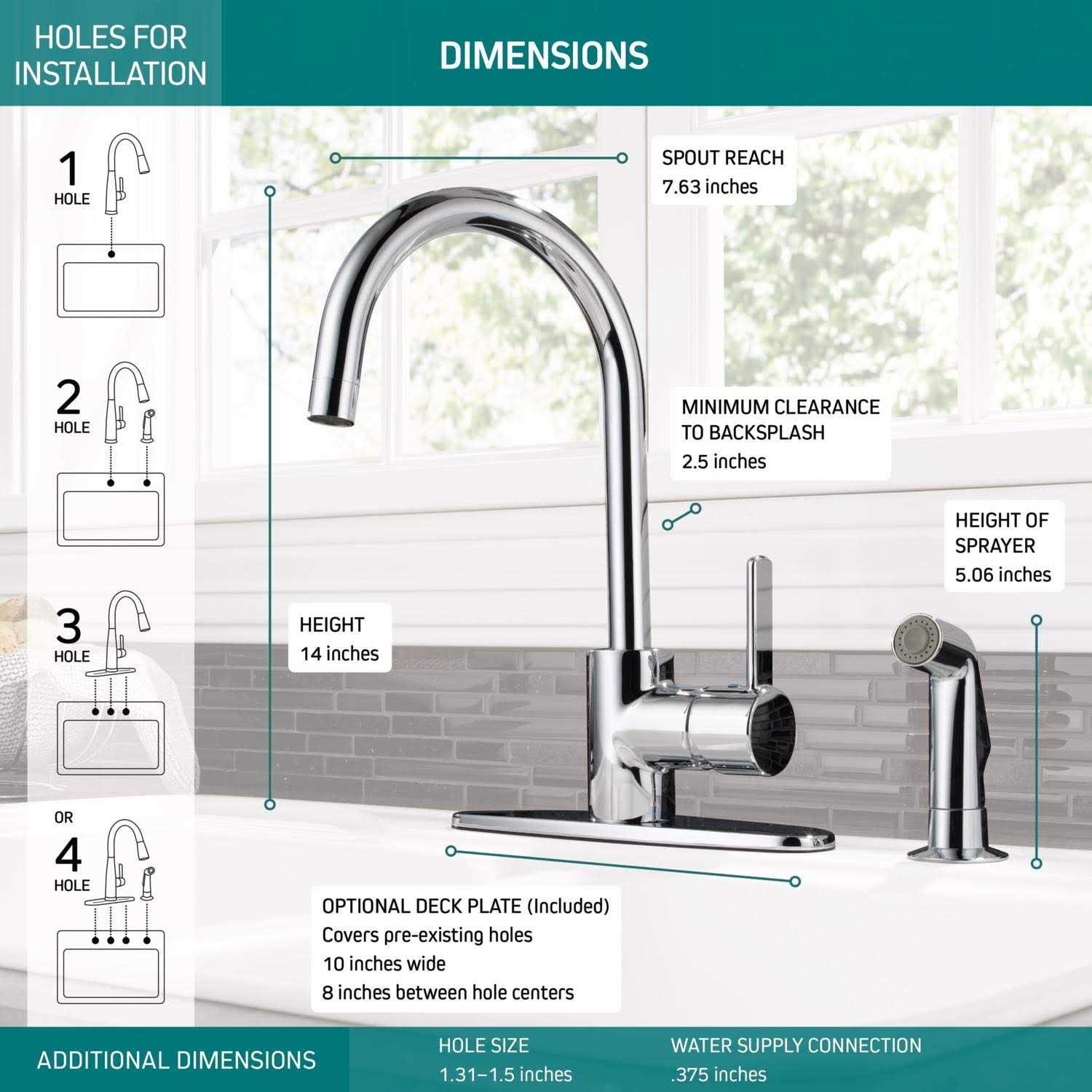 Peerless Precept Single Handle Kitchen Faucet with Spray P199152LF