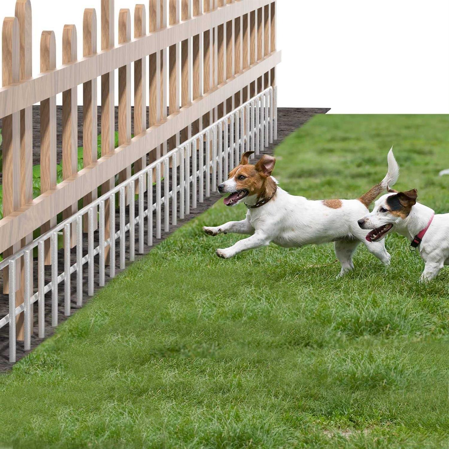 Doniks Animal Barrier Fence 30x15-inch with 2inch Spike Spacing Underground Decorative Garden Fence for Dogs Galvanized 4 Gauge for Outdoor Patio