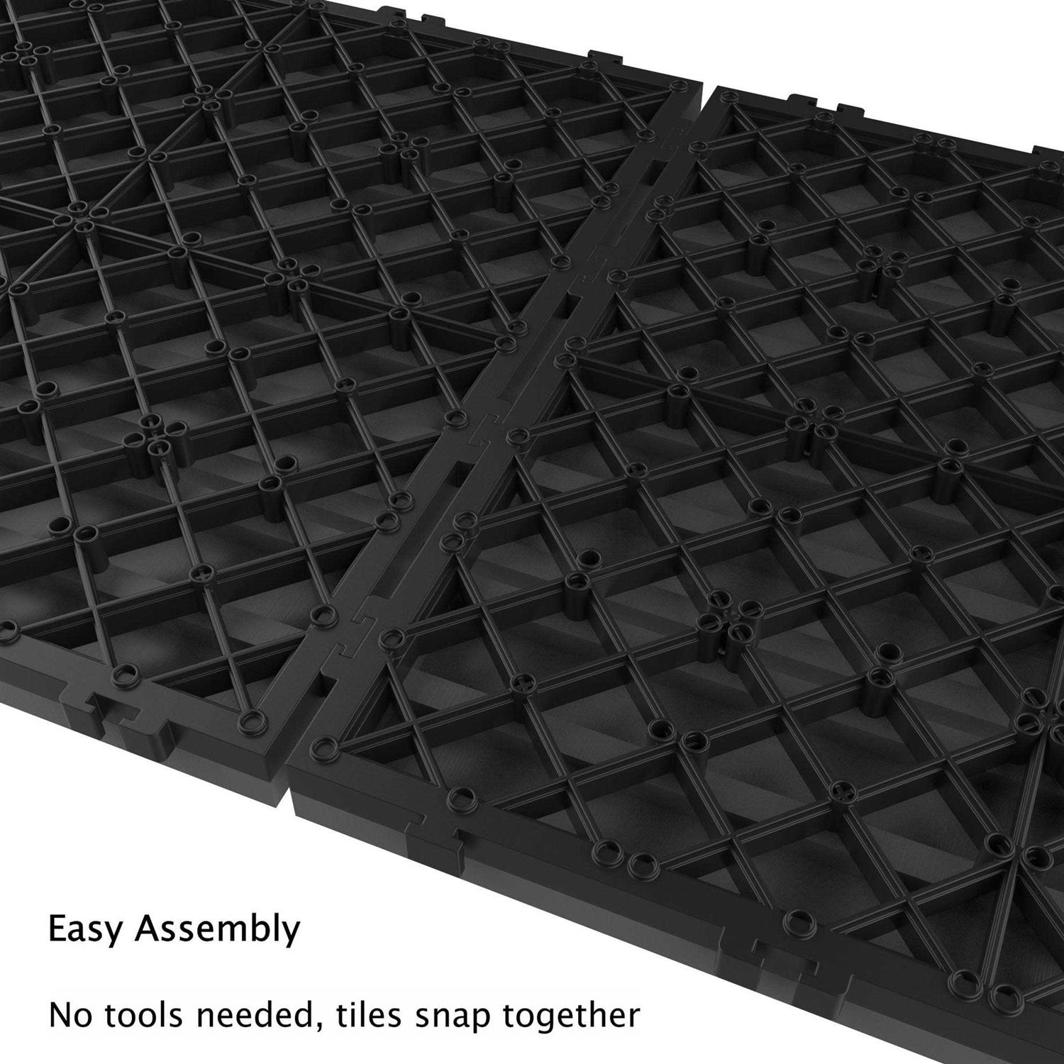 Pure Garden 12 in. x 12 Outdoor Interlocking Slat Polypropylene Patio and Deck Tile Flooring