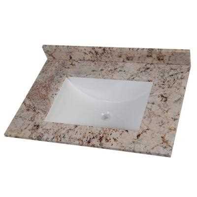 Home Decorators Collection 31 in. W x 22 in. D Stone White Rectangular Single Sink Vanity Top in Rustic Gold