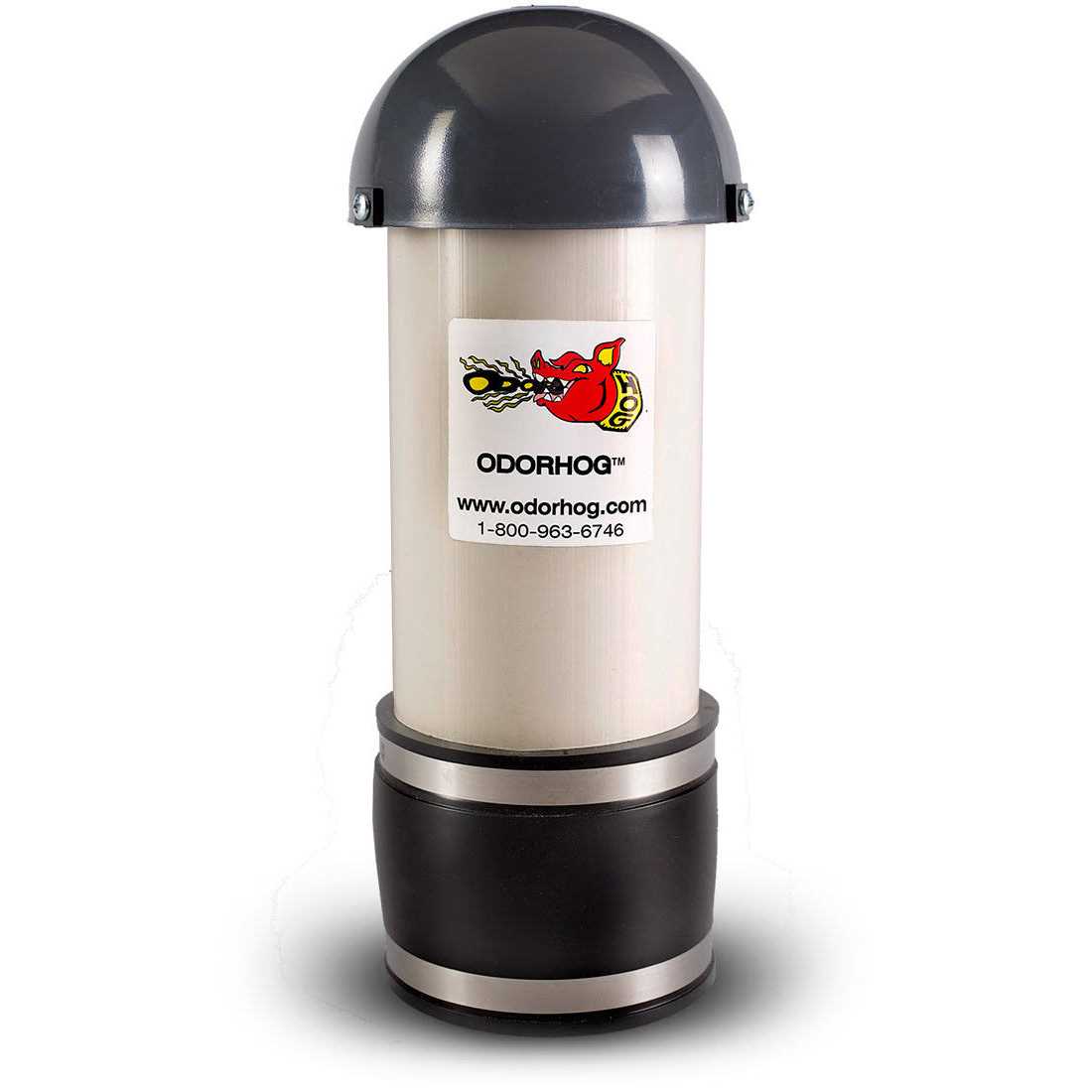 Odorhog Vent Stack Pipe Filter 4 Sizes, Black ABS with Mushroom Cap, Removes Outdoor Septic and Sewer Odors