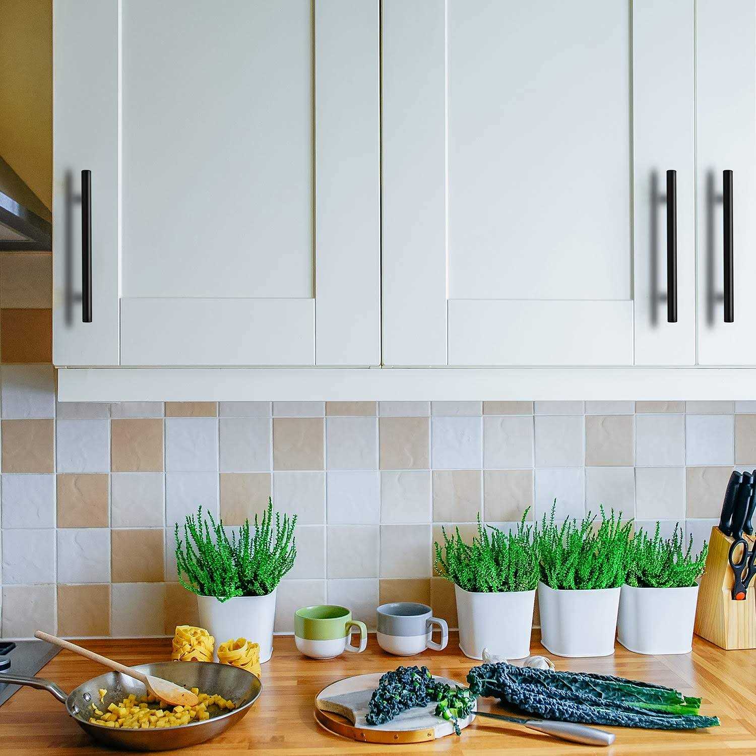 Ravinte Cabinet Pulls Matte Black Stainless Steel Kitchen Cupboard Handles Cabinet Handles