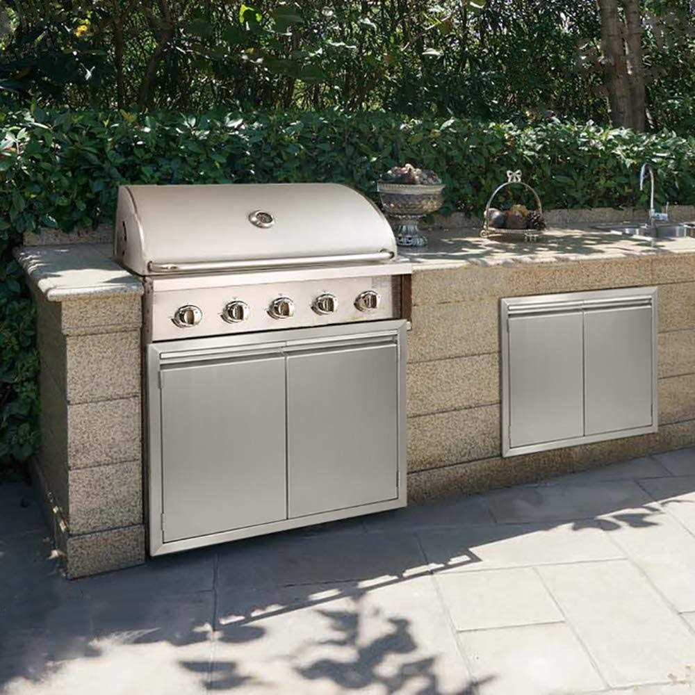 JIE JIN BBQ Access Door 24 H 304 Stainless Steel Outdoor Kitchen Accessories Door for Indoor/Outdoor Kitchen Outdoor Cabinet BBQ Island