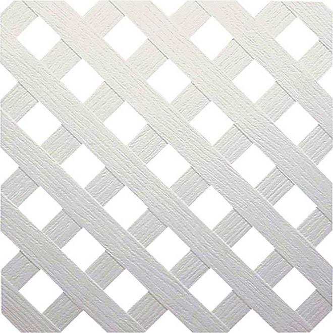 Veranda 4 ft. x 8 ft. White Privacy Diamond Vinyl Lattice 73004042