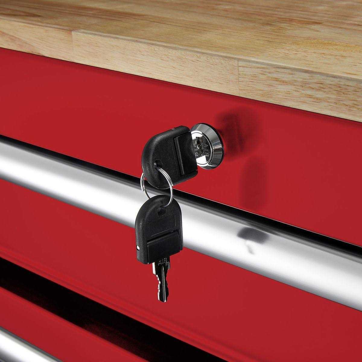 Yukon 46 in. 9 Drawer Mobile Storage Cabinet with Solid Wood Top