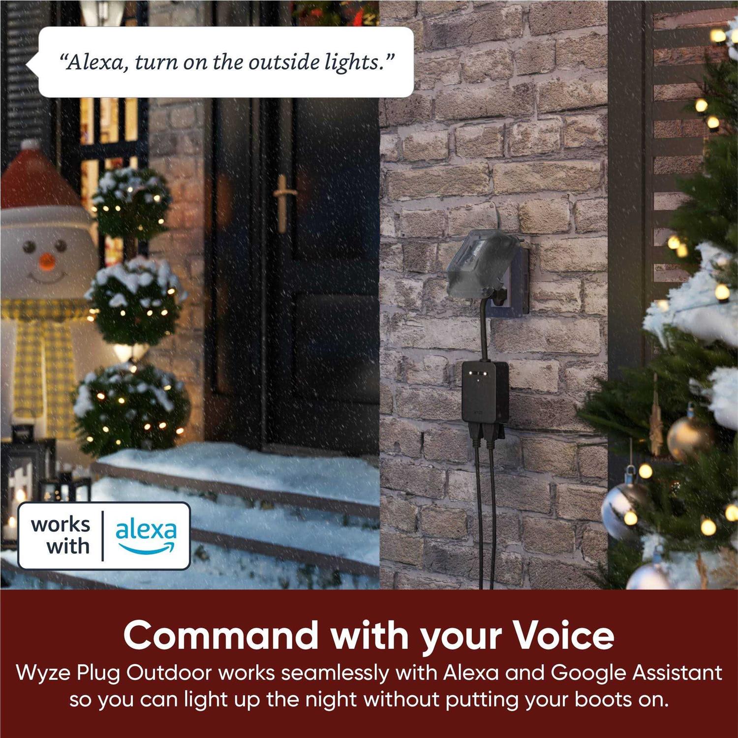 Wyze Plug Outdoor Smart Plug w/Dual Outlets Energy Monitoring