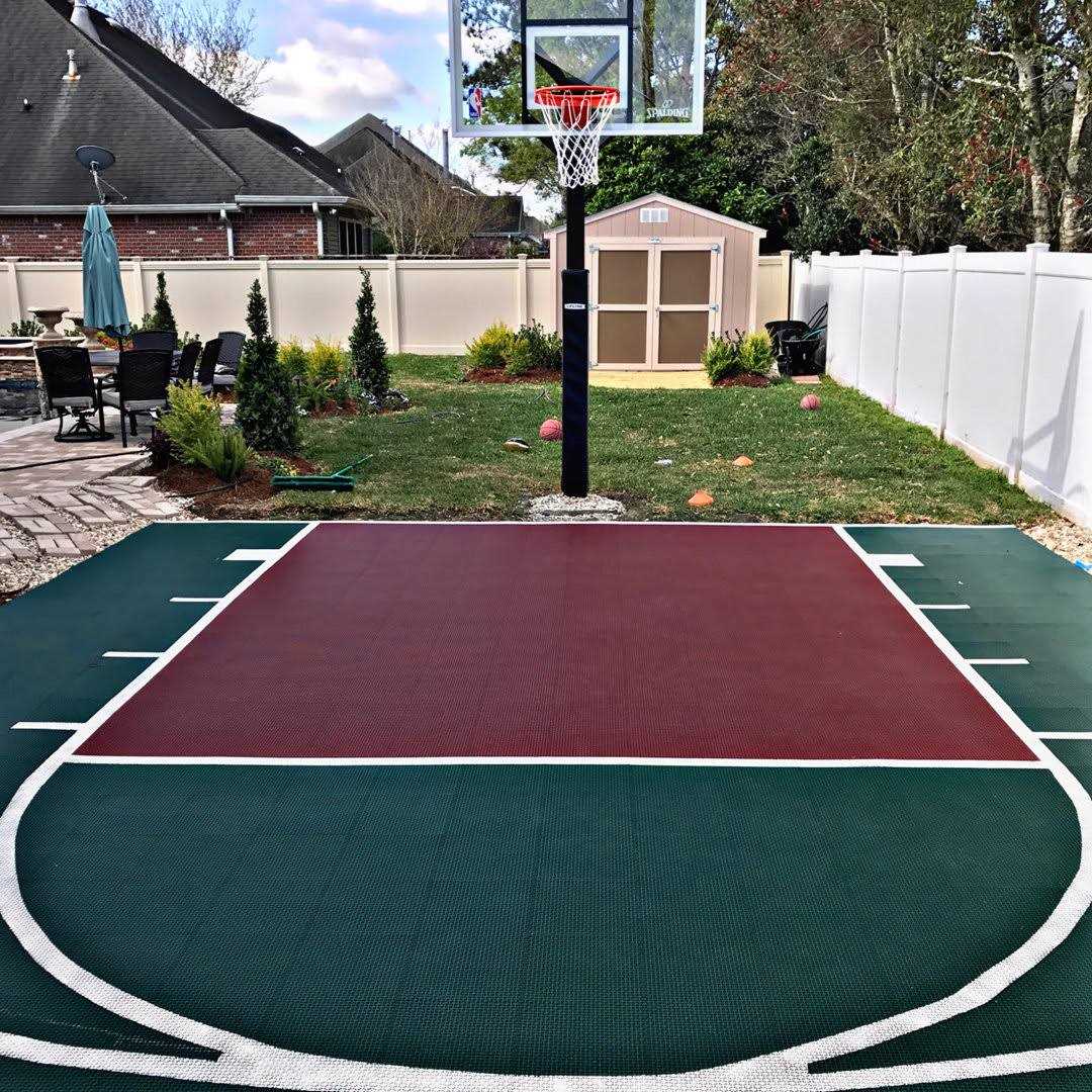 Incstores 5/8 Inch Thick Outdoor Basketball Court Flooring Build The Ultimate Space for Basketball, Tennis, and More with Weatherproof Plastic