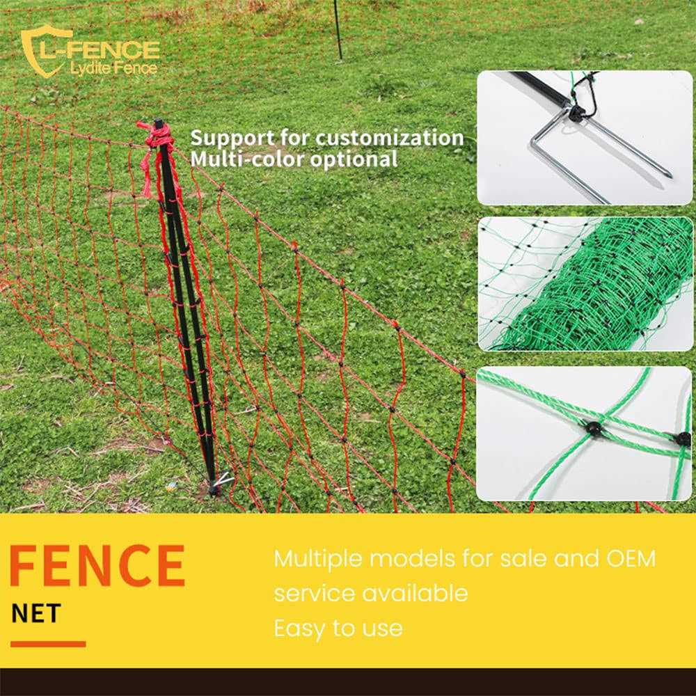 Electric Fence Netting/Temporary Fence Sheep Netting with 14 Posts 2 Spikes 3.6' H x 164' L for Sheep