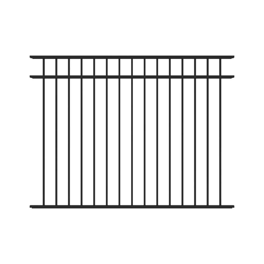 Freedom New Haven 4-1/2-ft H x 6-ft W Black Aluminum Spaced Picket Flat-top Decorative Fence Panel 73017766