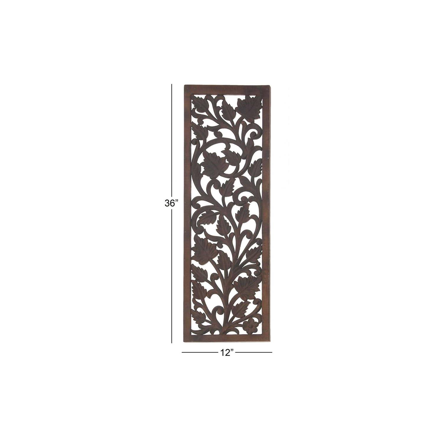 zph5263 Wood Carved Acanthus Floral Wall Decor