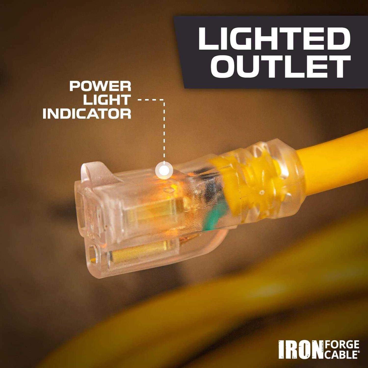 Iron Forge Cable Lighted Outdoor Extension Cord