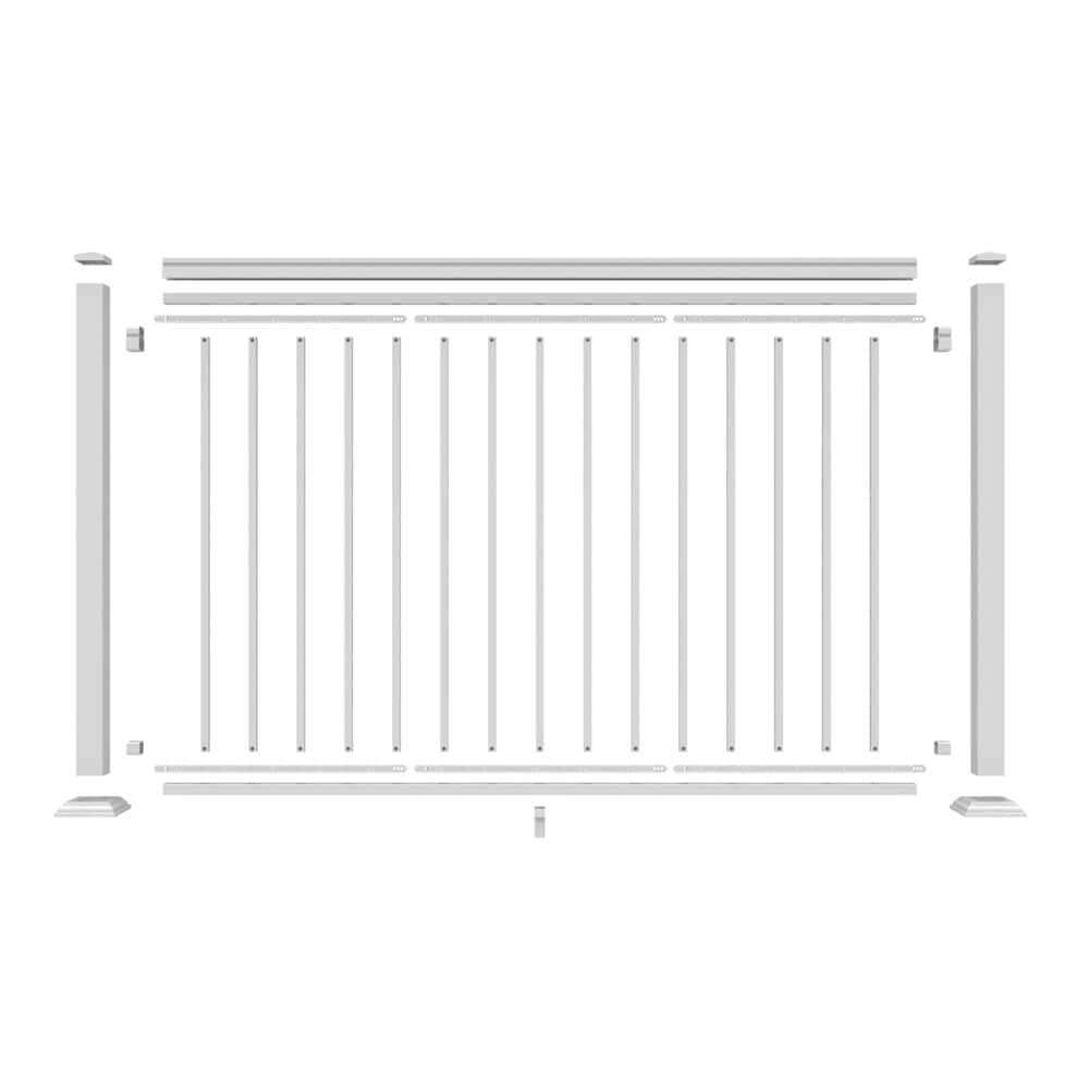 Barrette Outdoor Living VersaRail Classic 8 ft. x 36 in. Matte Aluminum Rail Stair Kit