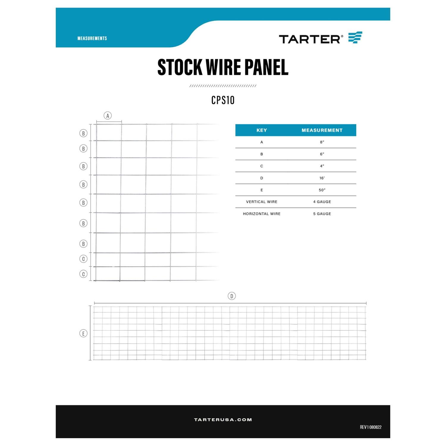 Tarter 10 Wire stock Panel 4-ft H x 16-ft W Steel Containment Fence Panel