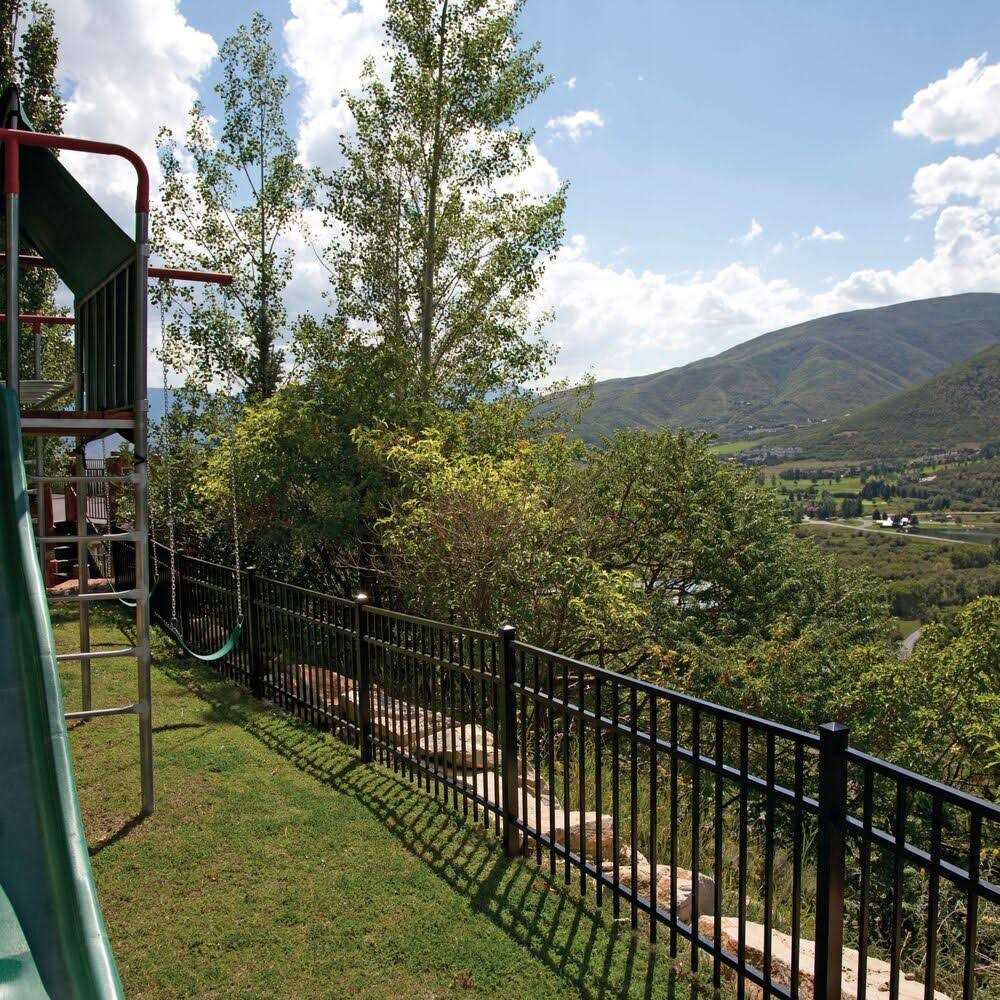 Barrette Outdoor Living Natural Reflections Standard-Duty 3 ft. H x 6 ft. W Black Aluminum Pre-Assembled Fence Panel 73008838