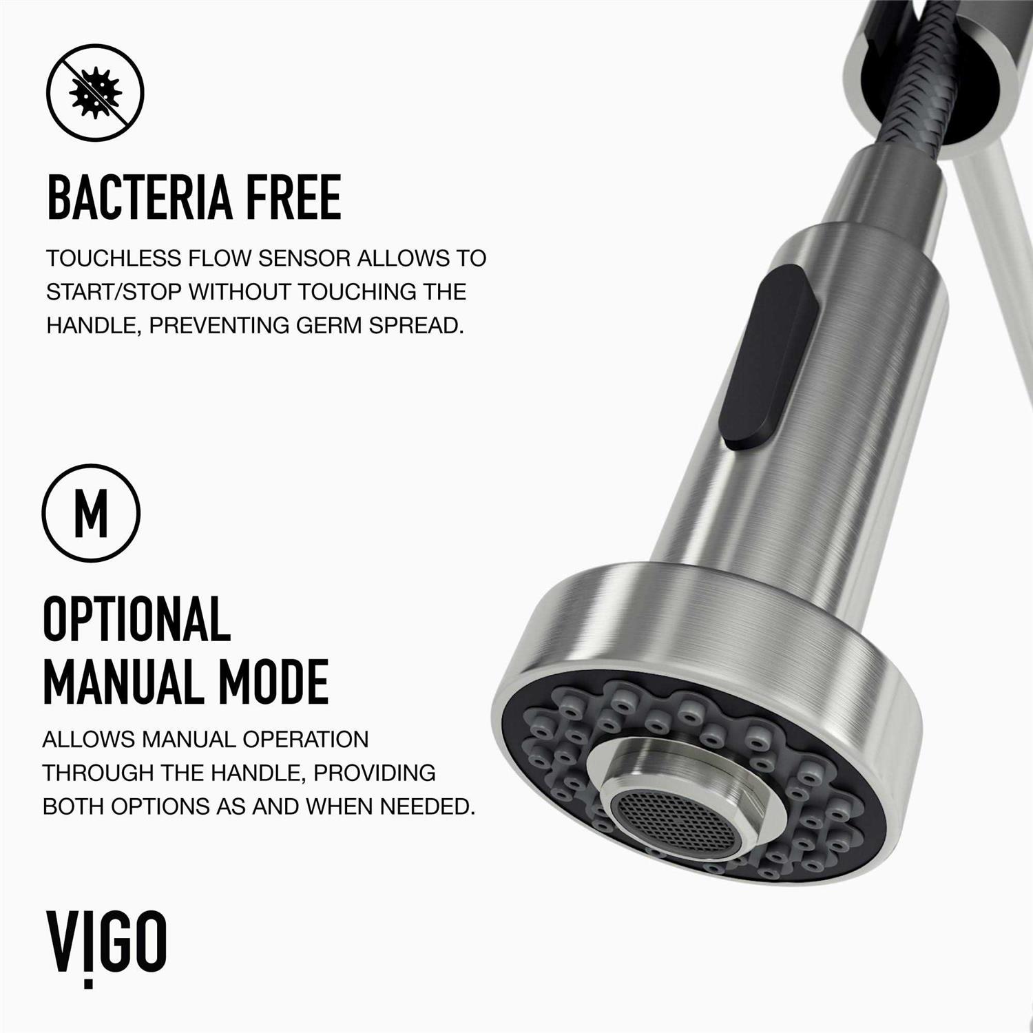 VIGO Edison Single Handle Pull-Down Sprayer Kitchen Faucet with Touchless Sensor VG02001STS