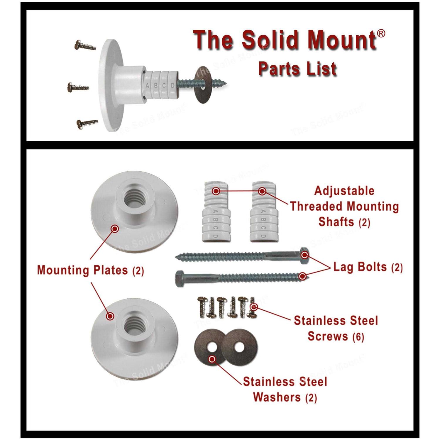 Grab Bar Mounting Kit for Fiberglass Showers The “Original” Solid Mount