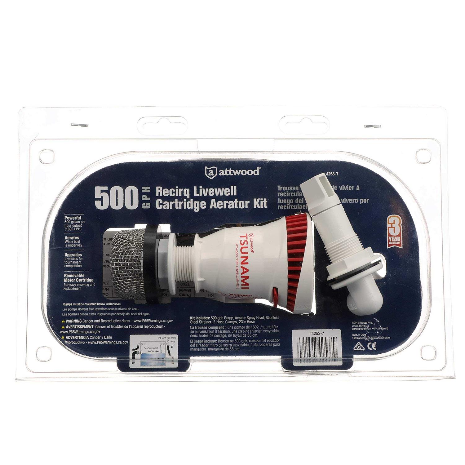 Attwood Tsunami Recirq Aerator Kit 4253-7