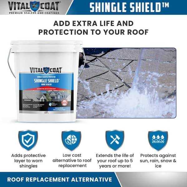 Vital Coat Shingle Shield Roof Life Extender 5-Gallon Waterproof Roof Sealant VCSS5G