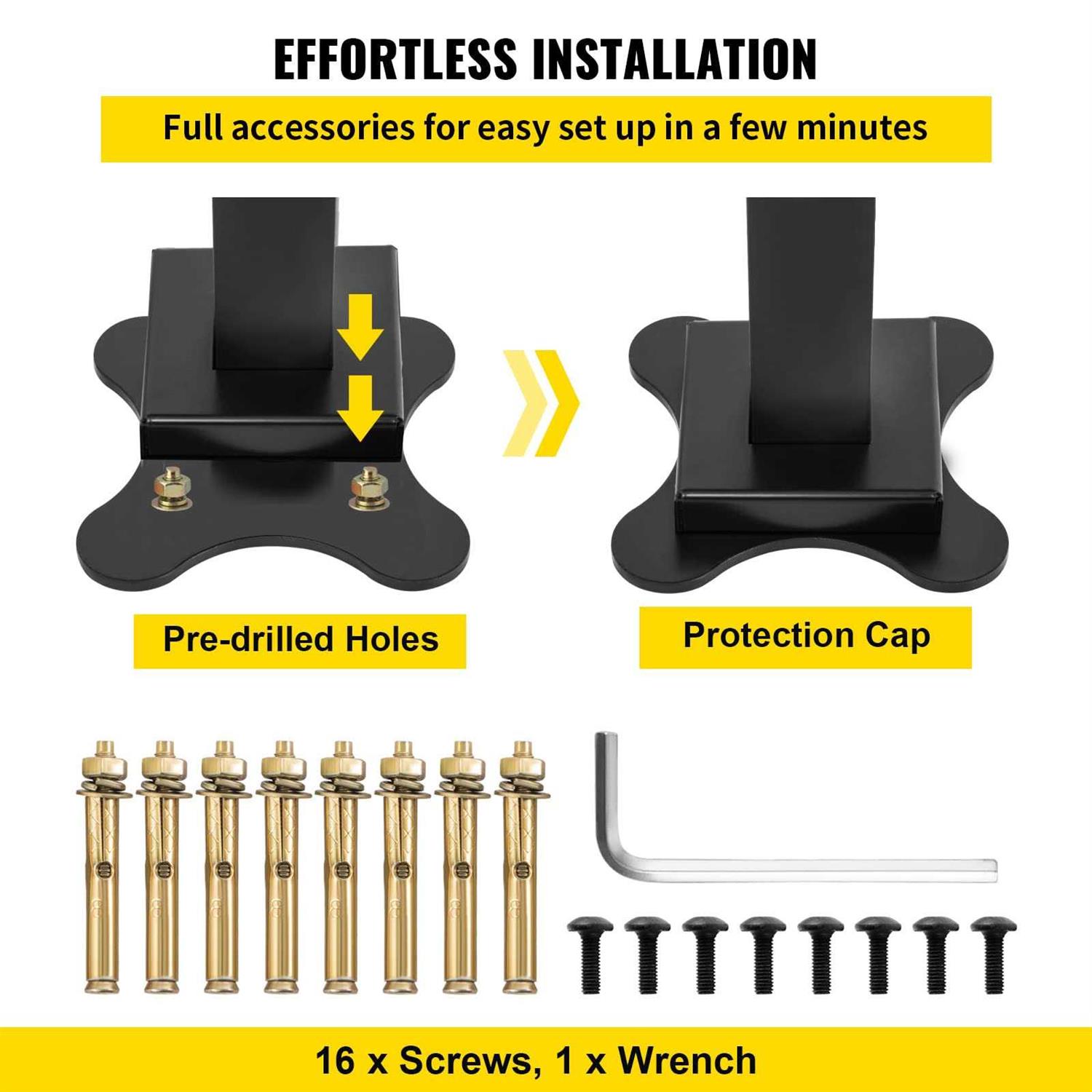 VEVOR Outdoor Handrail 165LBS Load Handrail Outdoor Stairs Aluminum Stair Handrail 36 x 35 Outdoor Stair Railing Transitional Range from 0 to 30°