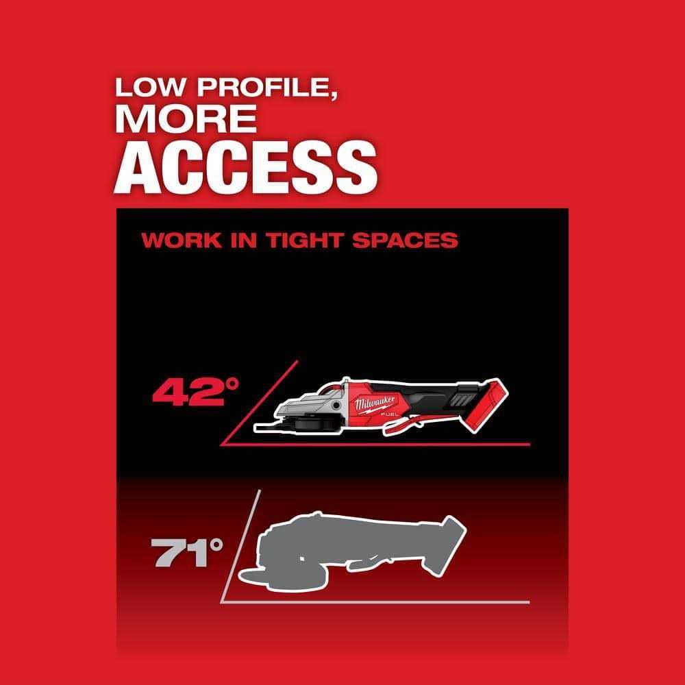 2886-20 Milwaukee M18 FUEL 5 Flathead Braking Grinder