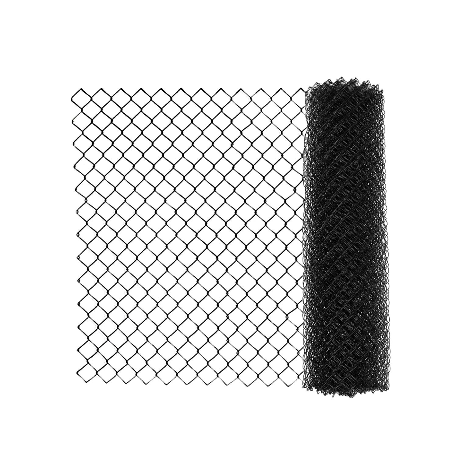 ALEKO Black PVC Coated Galvanized Steel 4 x 50 ft Chain Link Fence Fabric 9.5-AW Gauge