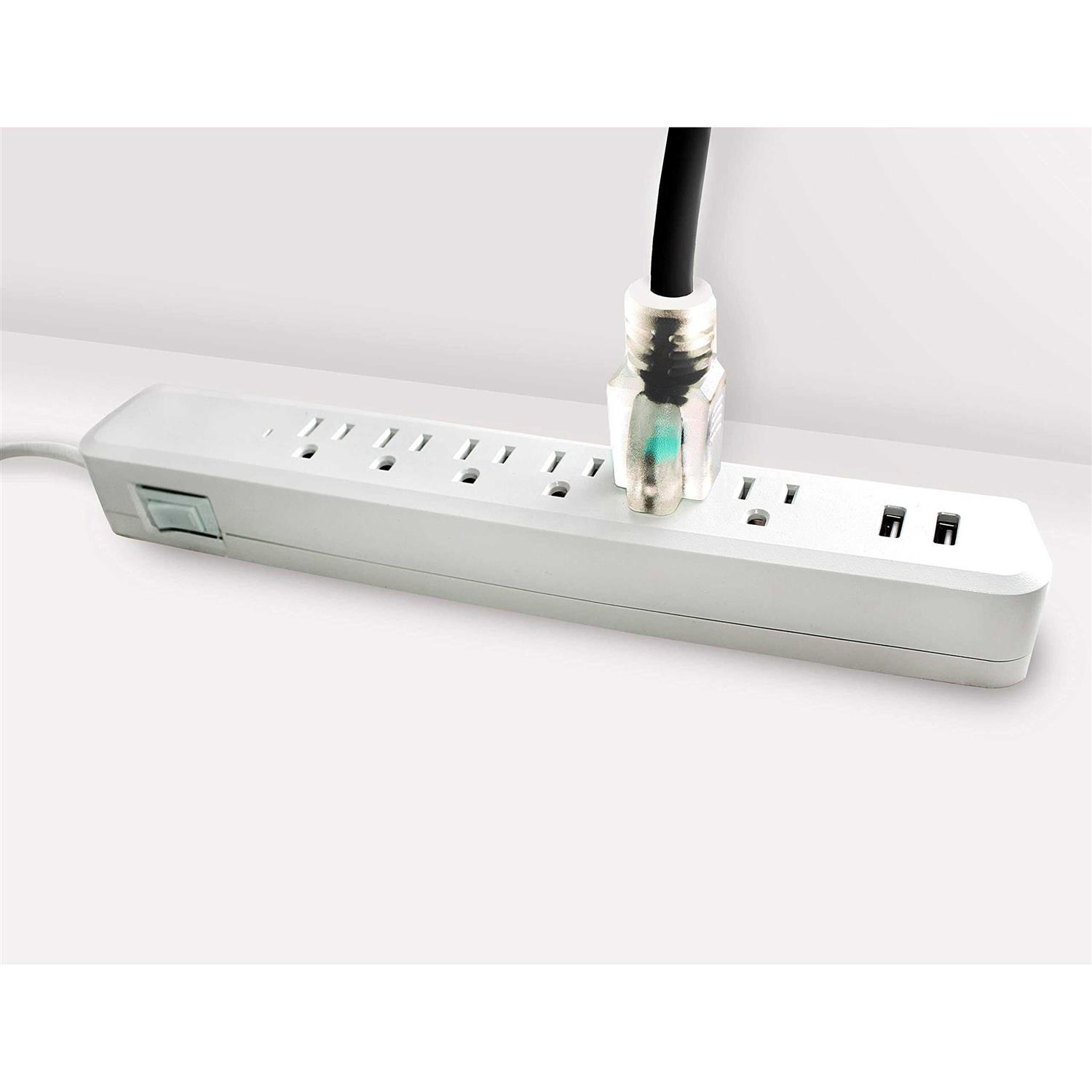 LifeSupplyUSA SJTW 15 Amp 125 Volt 1875 Watt Lighted End Indoor/Outdoor Black Heavy Duty Extension Cord